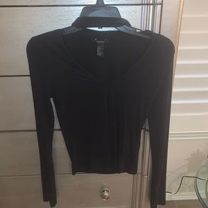Black long sleeve choker top